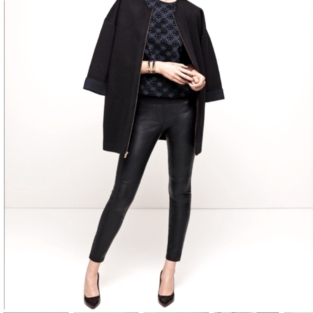 Ann Taylor butter soft high waist faux Loft leather light leggings pants